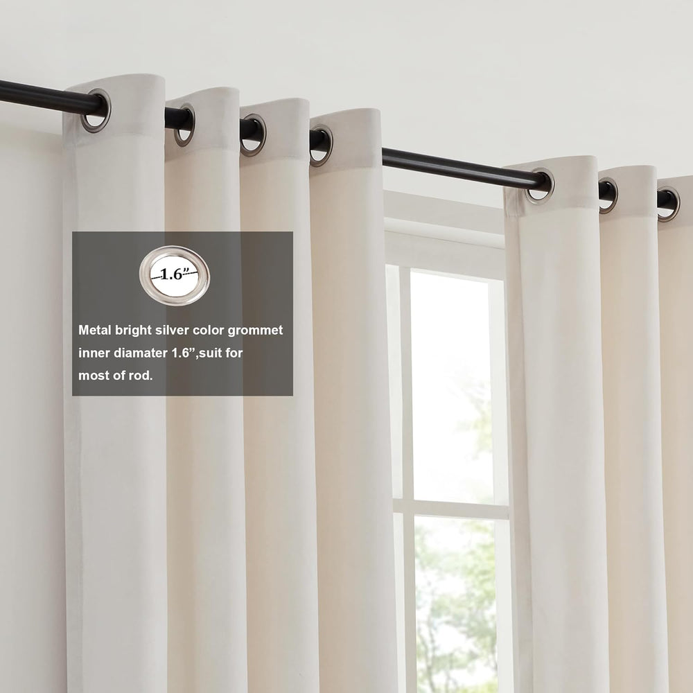 BULBUL Luxury Cream Gold Curtains 96 inches for Modern Living Room