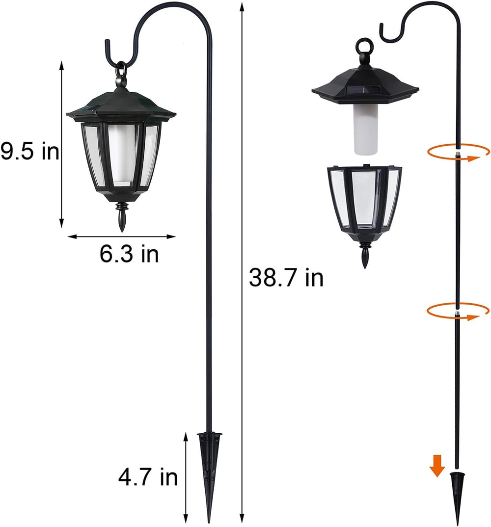 Dynaming 4 Pack Solar Halloween Flame Hanging Lights Outdoor, Flickering Flam...