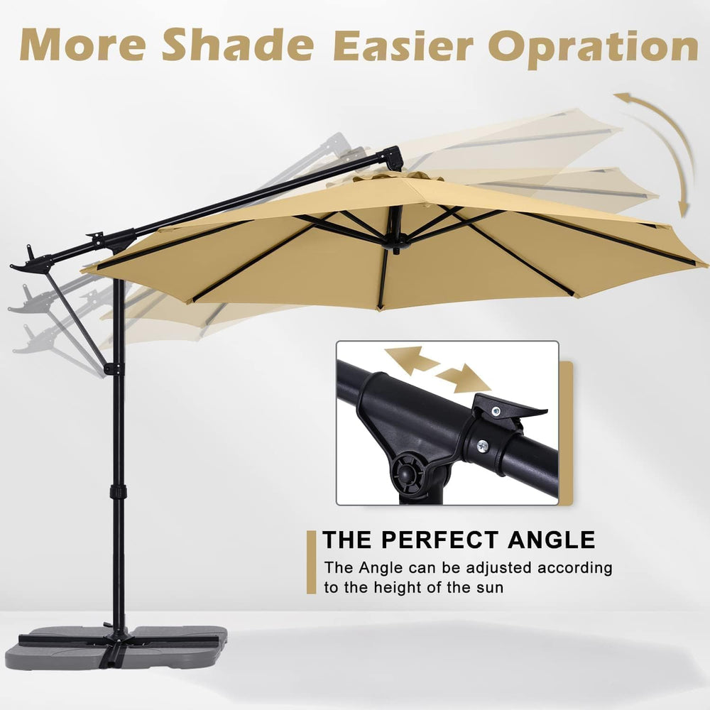 ABCCANOPY 10FT Cantilever Offset Hanging Patio Umbrella