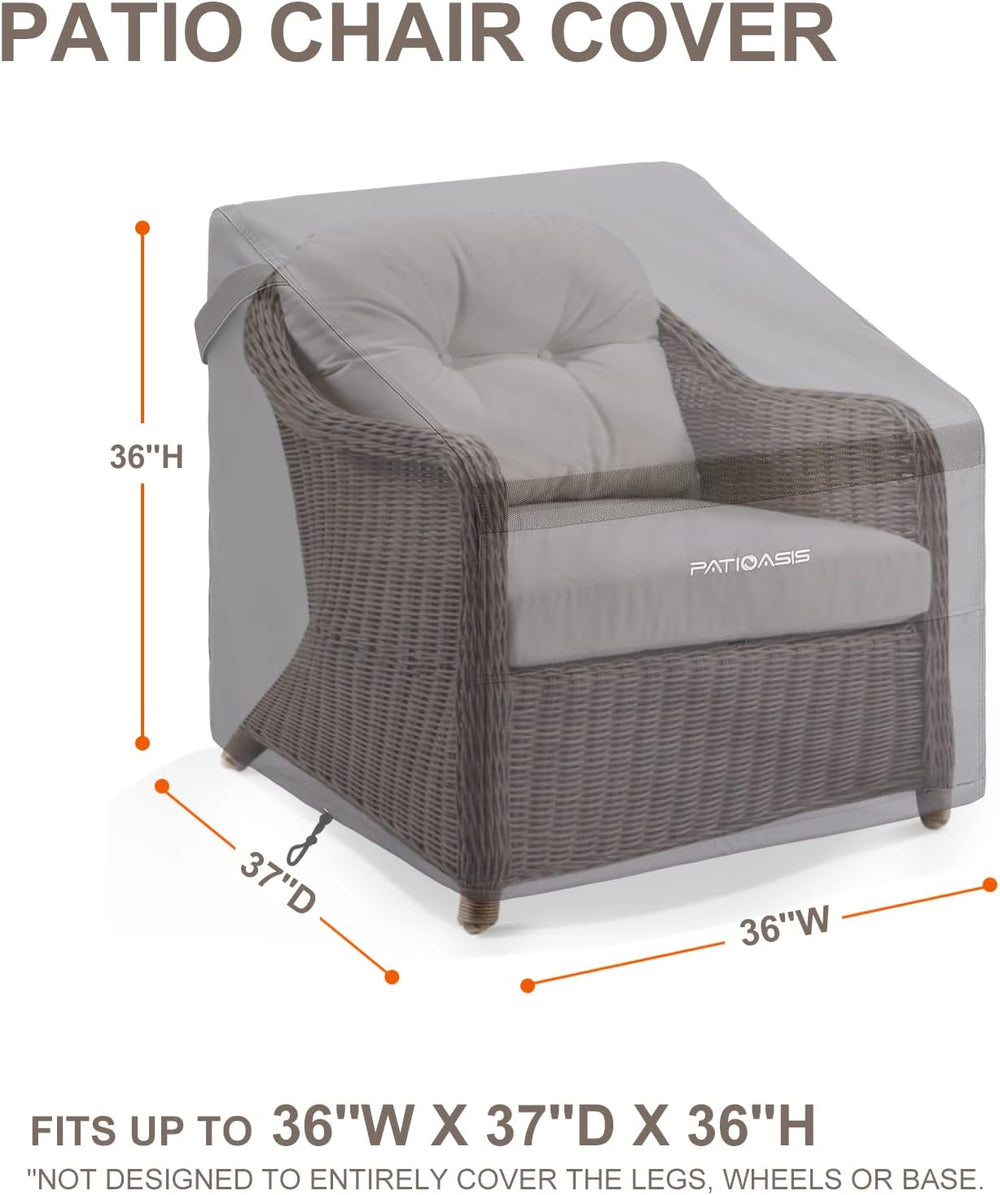 Waterproof Outdoor Single Arm Chair Covers Grey 36''w x 37''d...