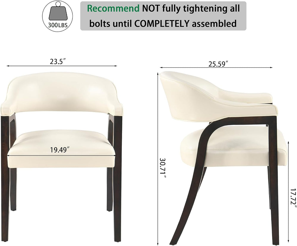PU Leather Barrel Dining Chair Set of 4, Armchairs Set, No Table