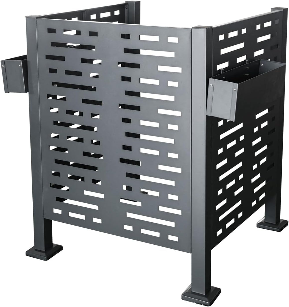3×3 FT Air Conditioner Fence for Outdoor Units, Charcoal Metal Privacy Screen...