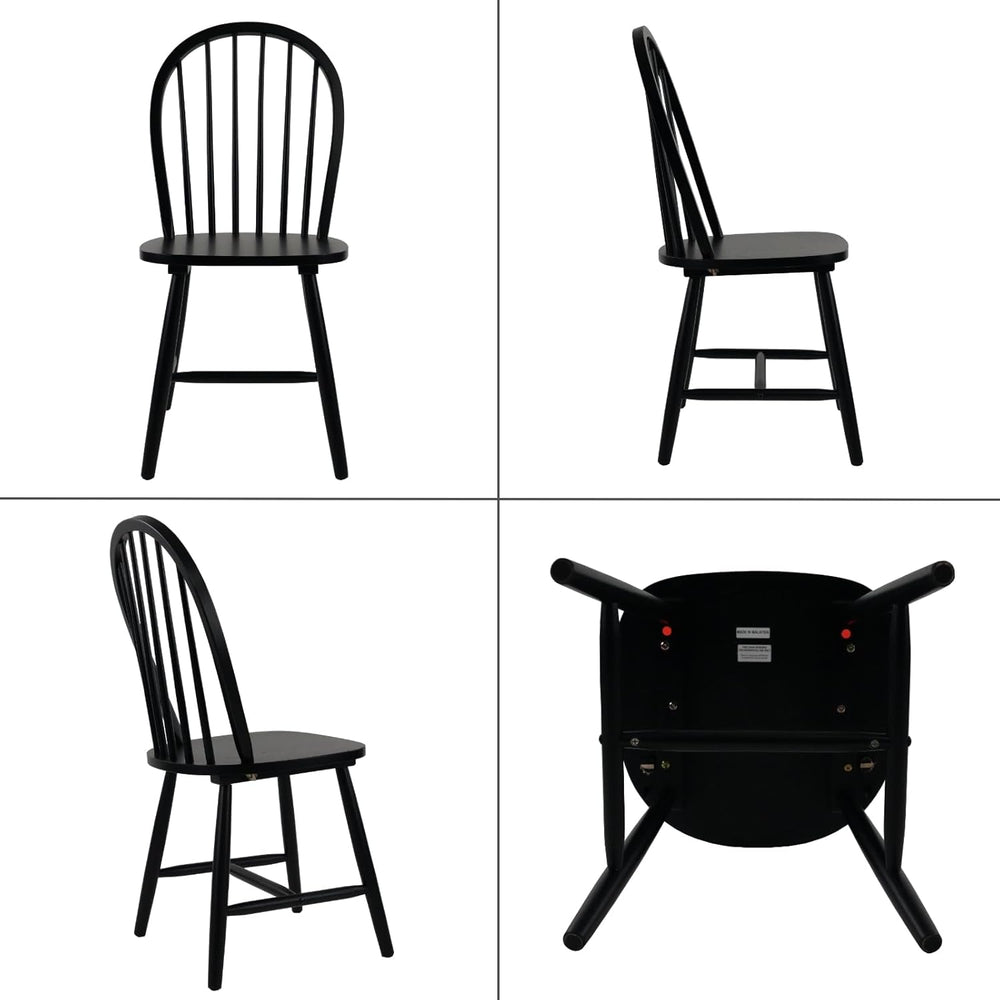 chairus Farmhouse Black Dining Chairs Set of 8, Windsor Wooden Dining Room Ch...