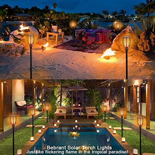 Aityvert Flickering Flame Solar Torch Lights Outdoor, 43" Tall, 2 Pack