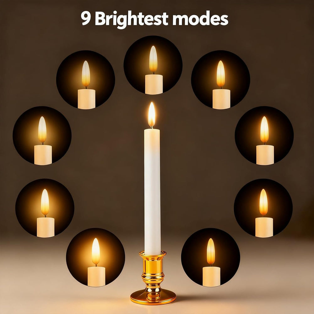 Christmas Window Candles, 6 Pcs Battery Operated Flameless Taper Candles with...