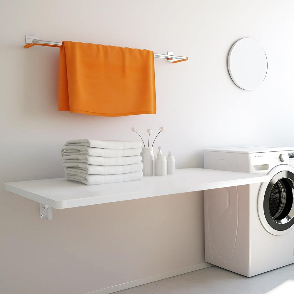 Laundry Folding Table, 40'' x 20'' Wooden Wall Mount Desk, La...