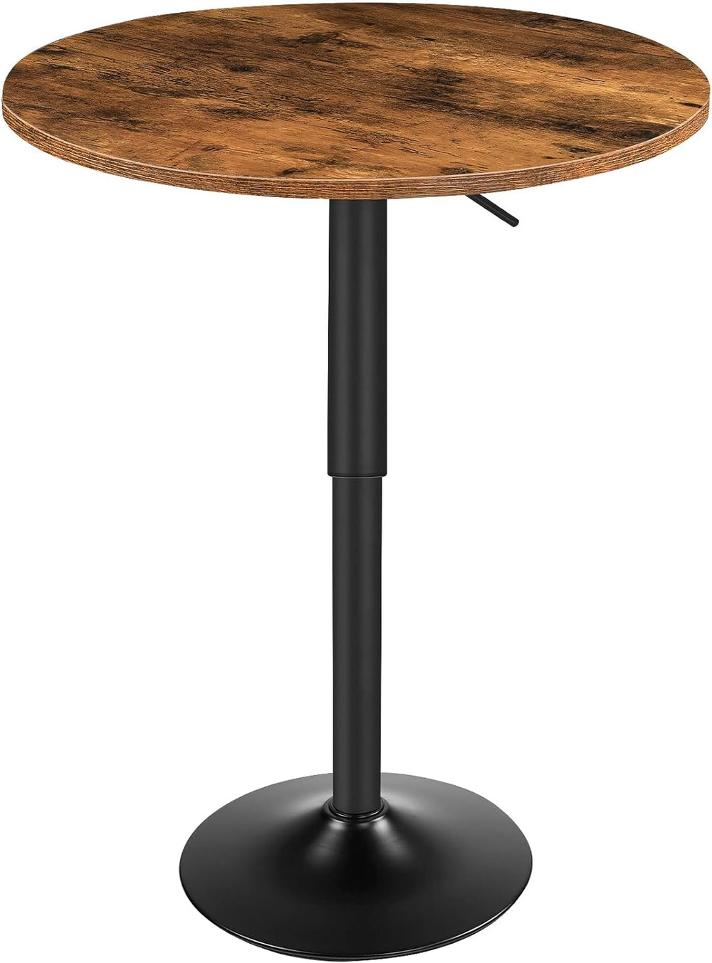 HOOBRO Bar Table, Height-Adjustable Round Pub Table 27-35.4 Inches with Sturd...