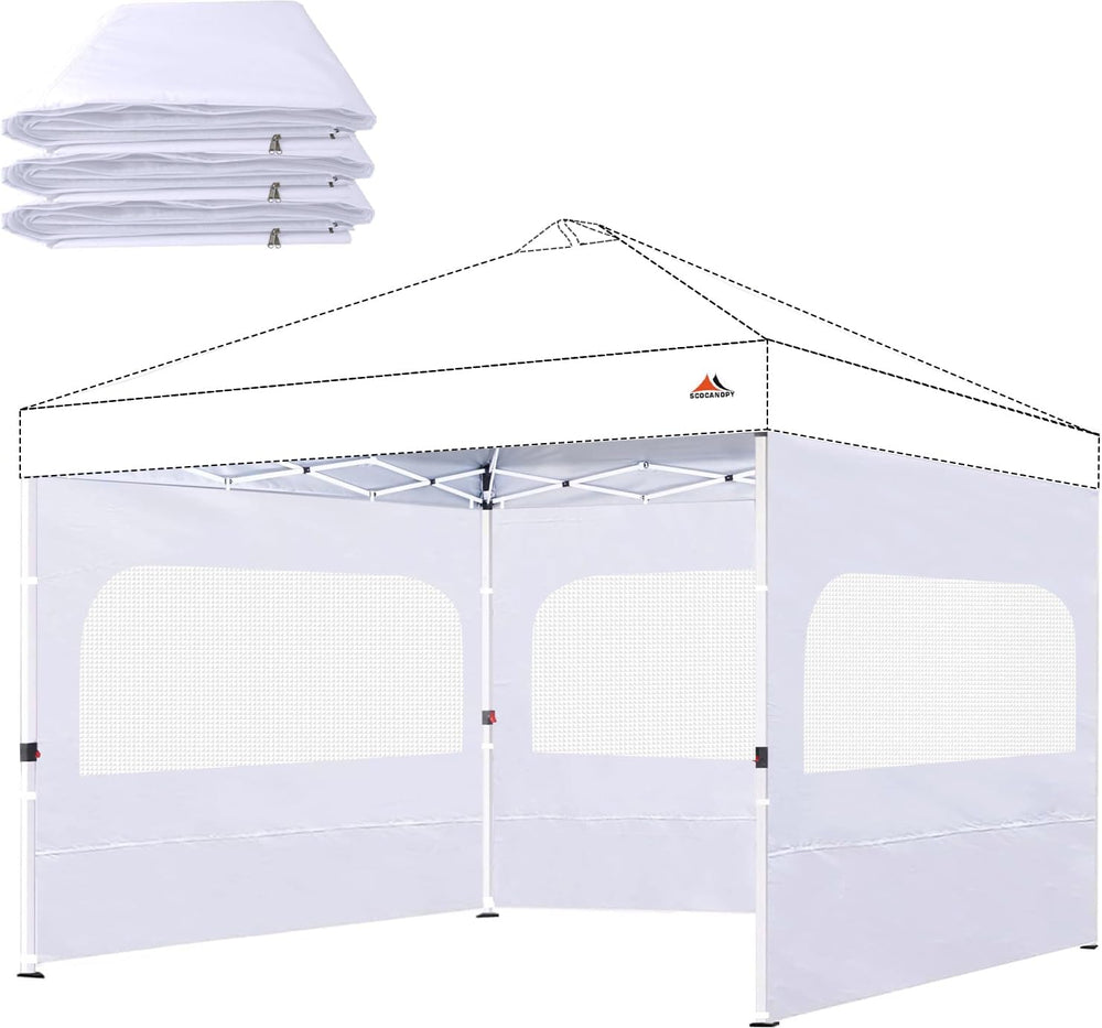 SCOCANOPY Sidewall for 12x12 Canopy Frame with Mesh Window and Zipper, 3 Piec...