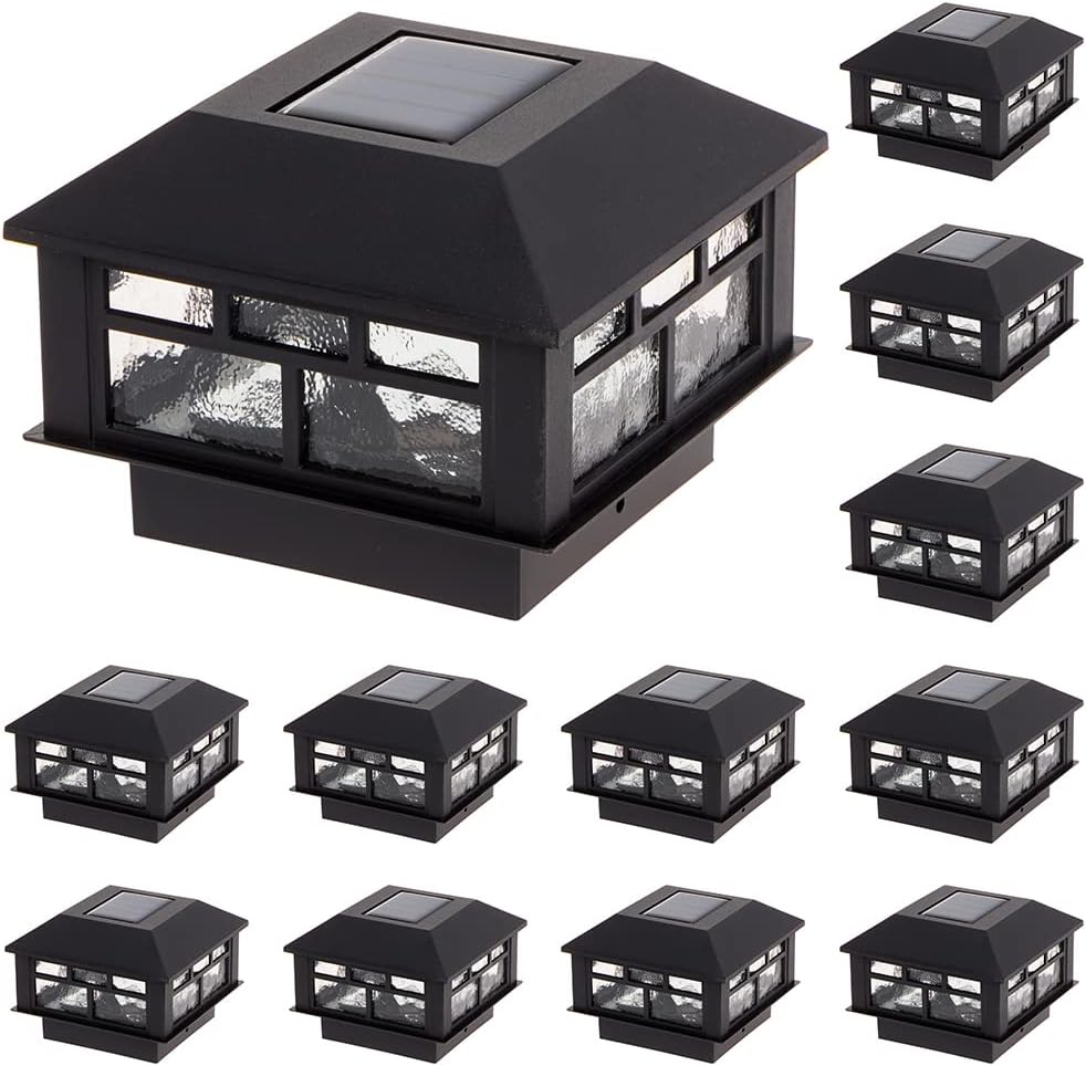 GreenLighting Modern Solar Post Cap Lights Fits 4x4 Wood, 4x4 & 5x5 PCV/V...