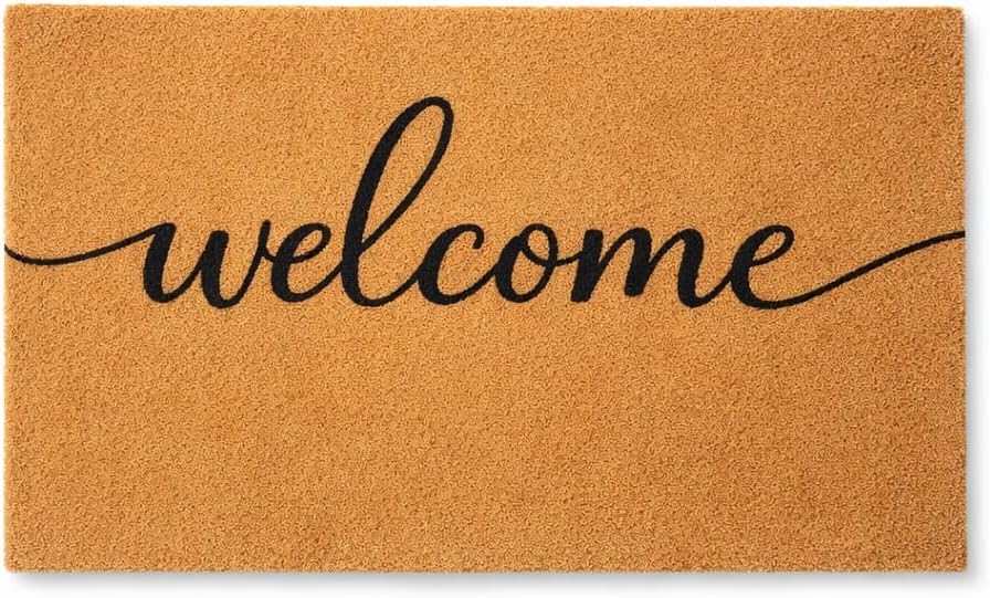 Casafoyer Natural Coir Front Door Mat 30 x 17 in, Non-Slip Indoor Outdoor Wel...