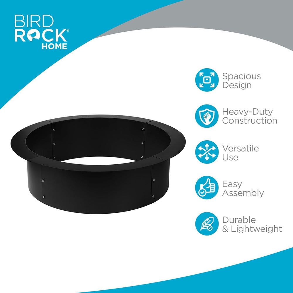 BIRDROCK HOME 30" Fire Ring for The Outdoors - Durable Solid Iron - Home...