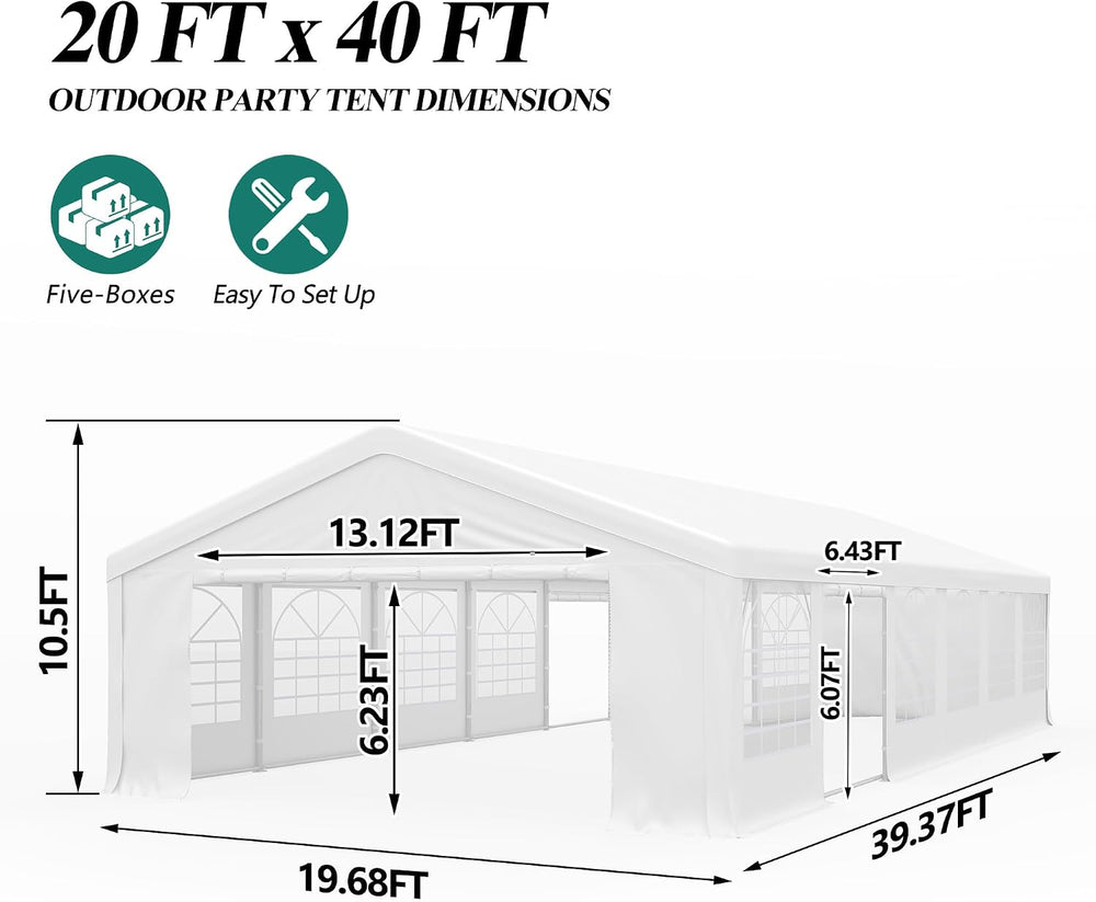 GARTOO 20' x 40' Heavy Duty Party Tent for Event