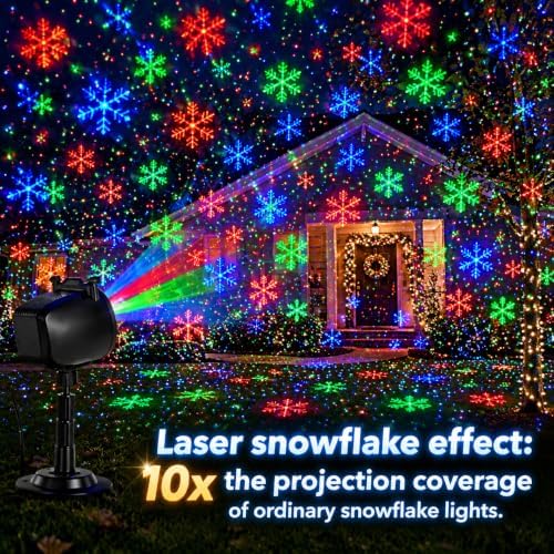 Outdoor Laser Projector Lights, RGB Firefly Light Show for Backyard Parties &...