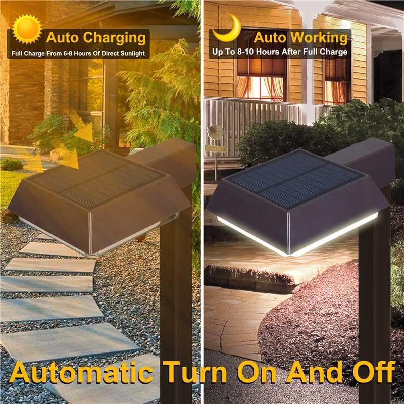 Bobcat Solar Pathway Lights Outdoor Super Bright 300 lumens with 2-in-1 Warm ...