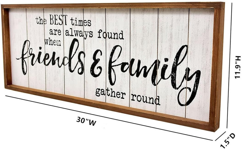 The Best Times Friends & Family Rustic Wood Sign, Farmhouse Wall Decor wi...