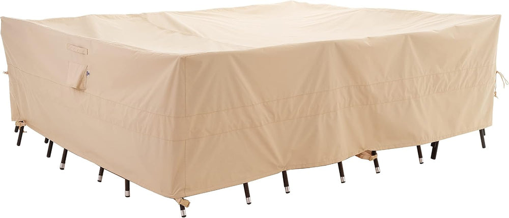 WJ-X3 Large Rectangular Outdoor Table Cover, Waterproof, 126x84x31, Beige