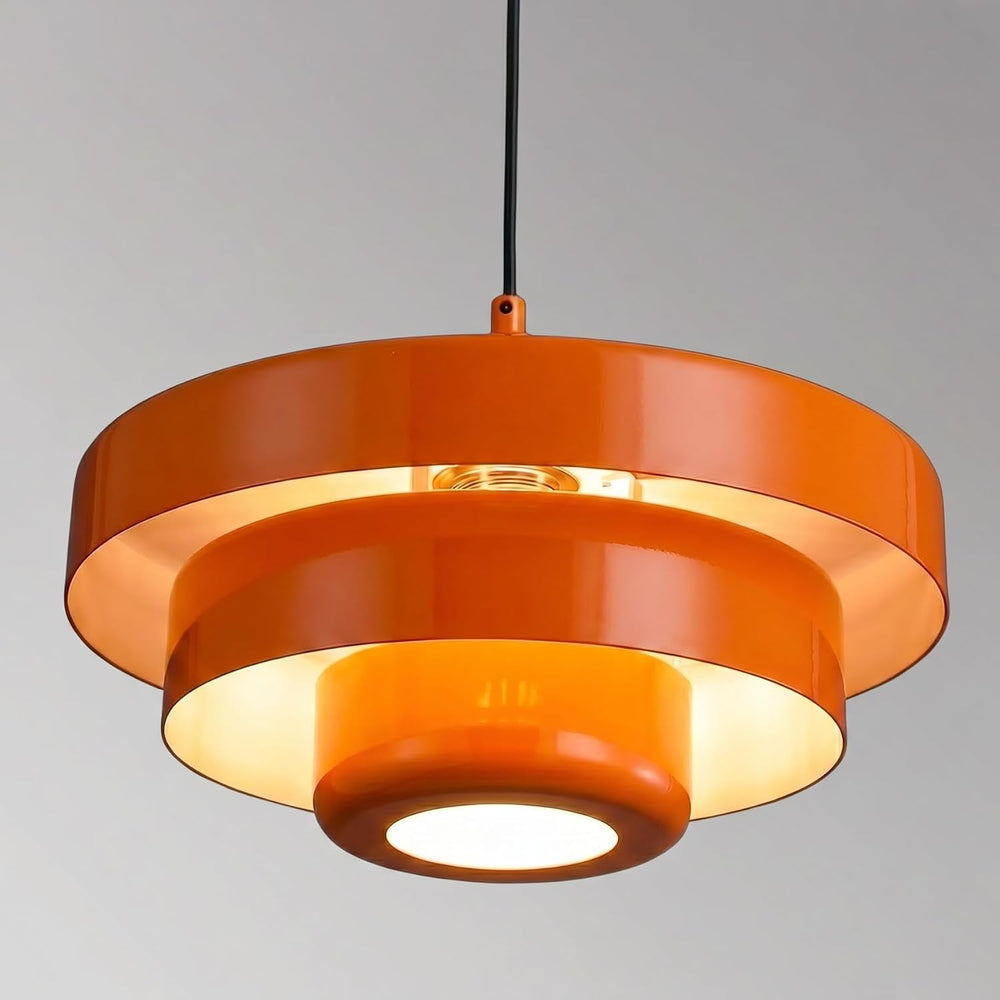 Modern Tiered Metal Pendant Light, Adjustable Height Ceiling Light Fixture, A...