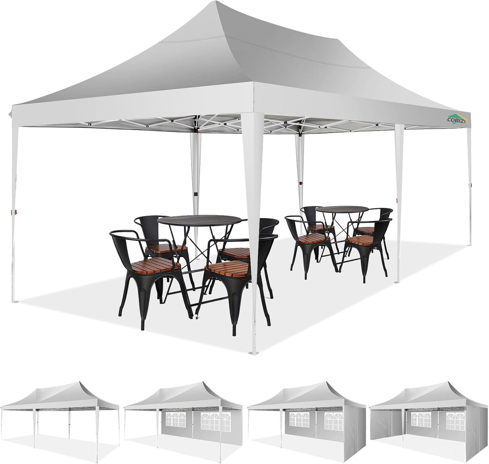 COBIZI 10x20 Pop up Canopy Tent with 6 Sidewalls, Easy up Canopy Tents for Pa...
