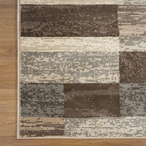 SUPERIOR Rockwood Modern Geometric Indoor Area Rug, 9'x12', Slate
