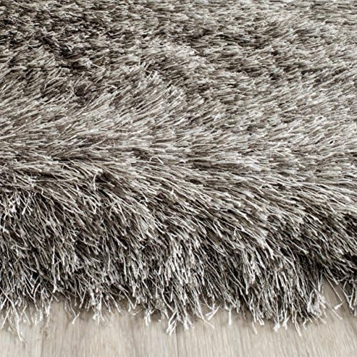 SAFAVIEH Area Rug 5x7 - Paris Shag Collection - Silver, Handmade, Soft Flowin...