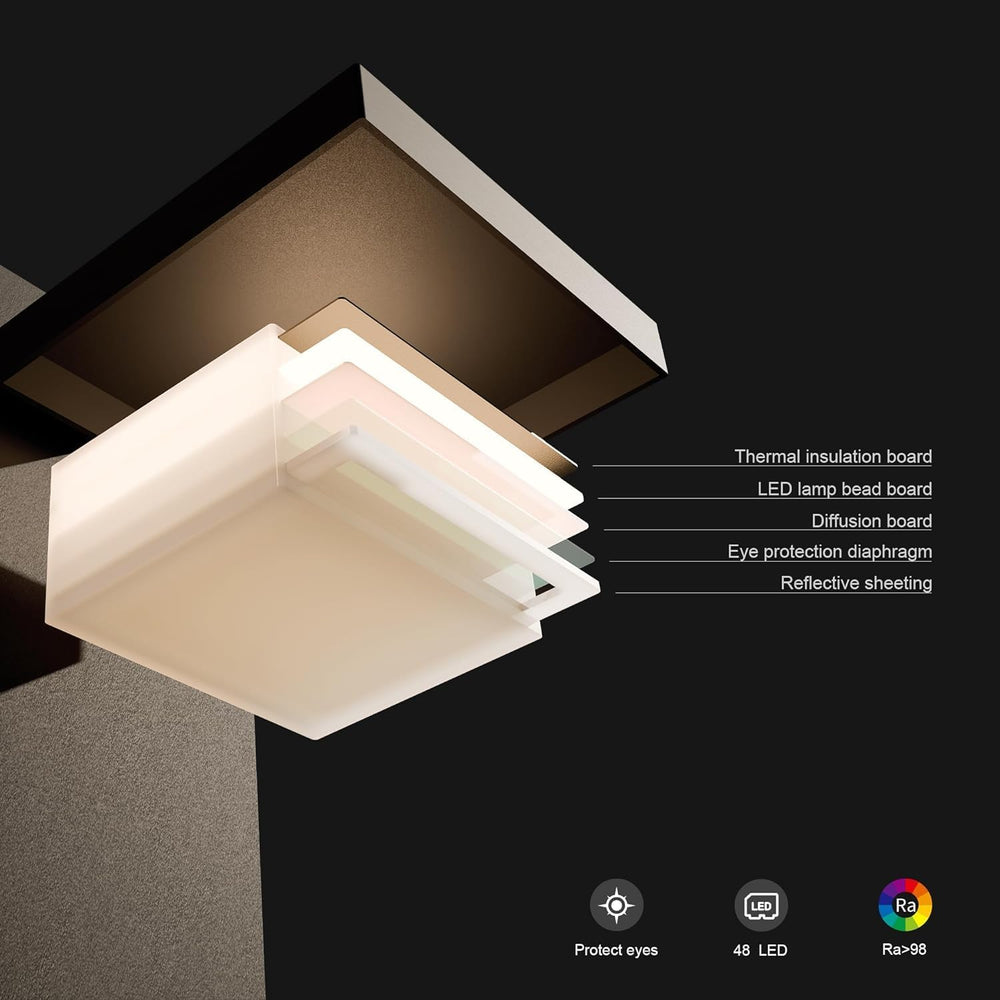 Modern Motion Sensor Outdoor Wall Light Sconce with Glass, 850LM LED, IP65 Wa...