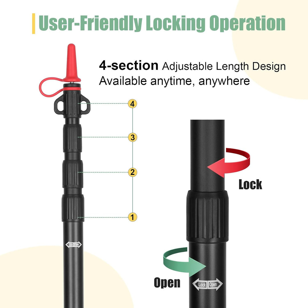 Dreamtrue Tarp Poles Telescoping, Upgraded 4-Section Adjustable Tent Poles, H...