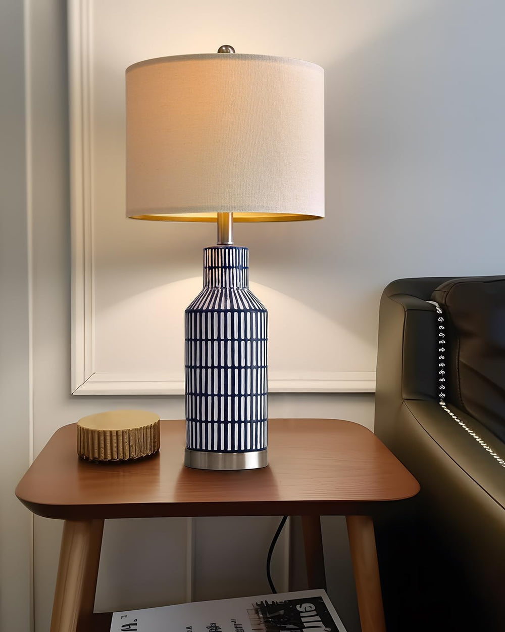 USumkky 25" Modern Ceramic Lamps Single Table Lamp for Living Room Bedro...