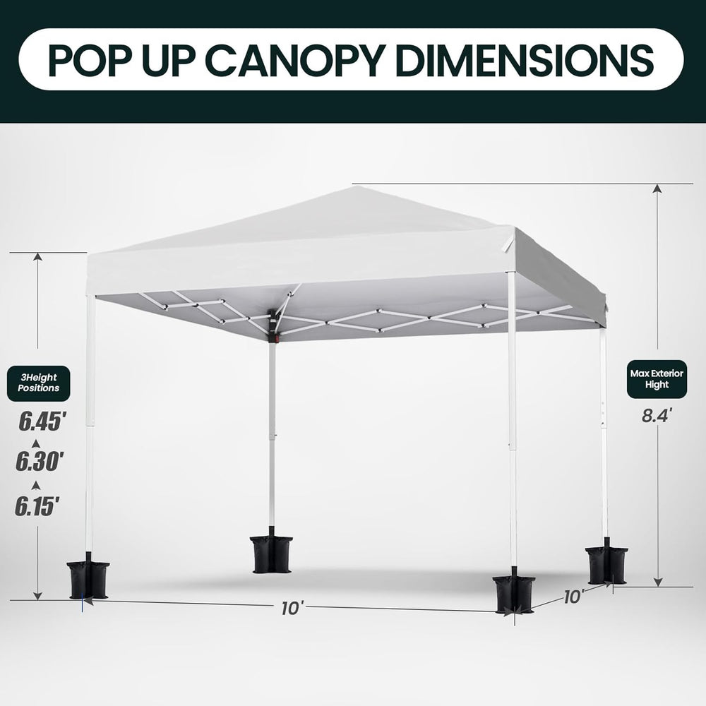 Shades 10x10 Pop Up Canopy, Heavy Duty Beach Tent with Carrying Bag for Easy ...