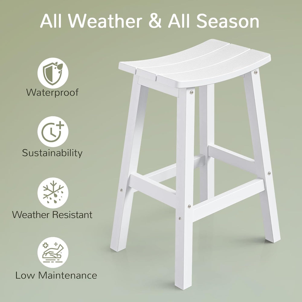 Stoog All-Weather Bar Stools Set of 2, 28" Waterproof Outdoor Barstools,...