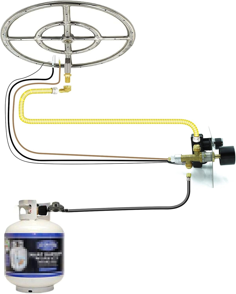Fire Pit Burner Valve System Kit-Flame Failure Safety Valve & Push Button...