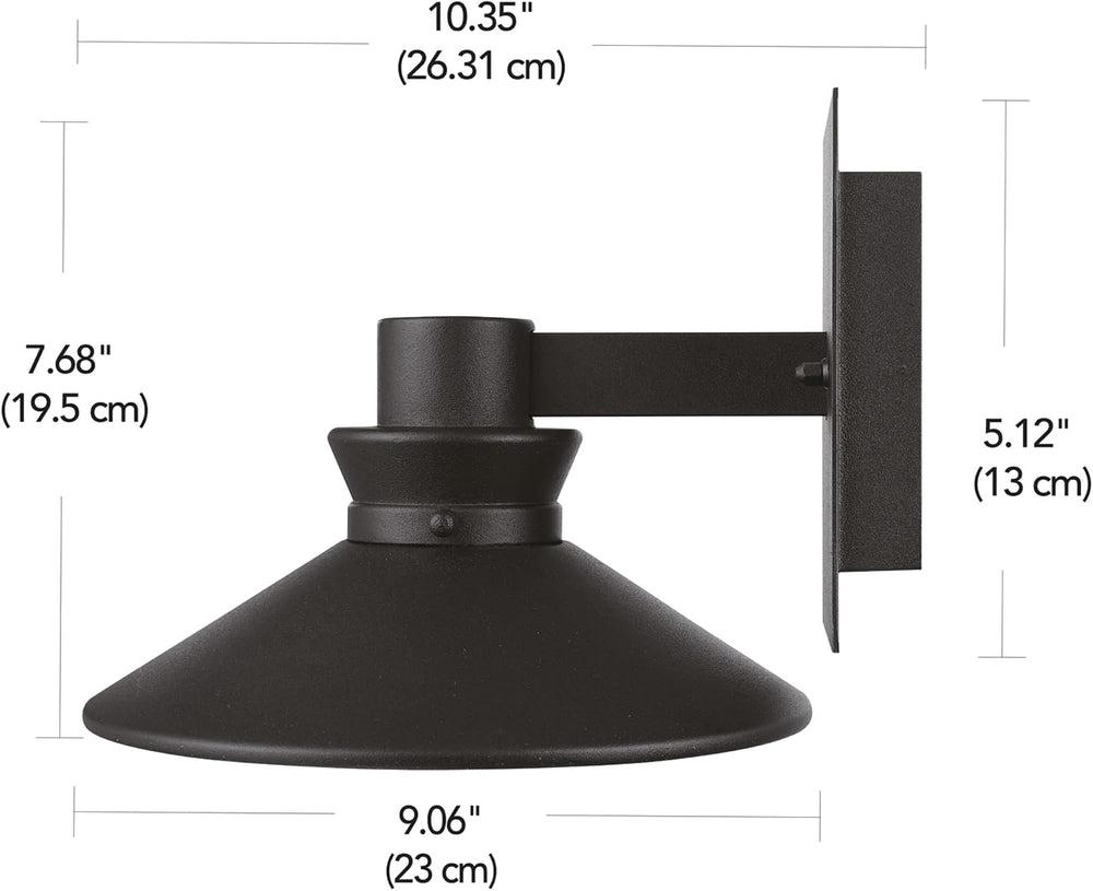 Globe Electric 44686 Harris LED Integrated Outdoor Wall Sconce, Matte Black, ...