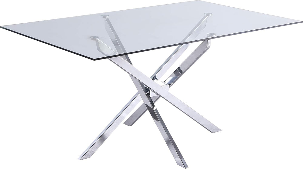 Meridian Furniture Xander Collection Modern | Contemporary Tempered Glass Top...