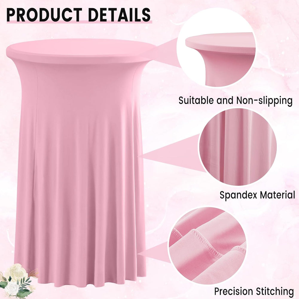 Qubjus 2 Pack Cocktail Tablecloths Stretch Table Skirt - 32x43 inch Bar High ...