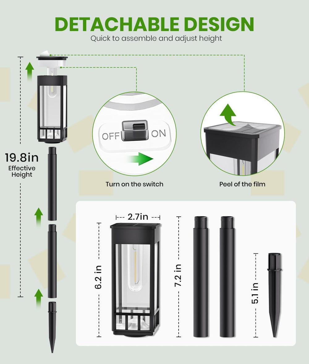 BITPOTT Solar Pathway Lights Outdoor,Bright Solar Lights for Outside, Waterpr...