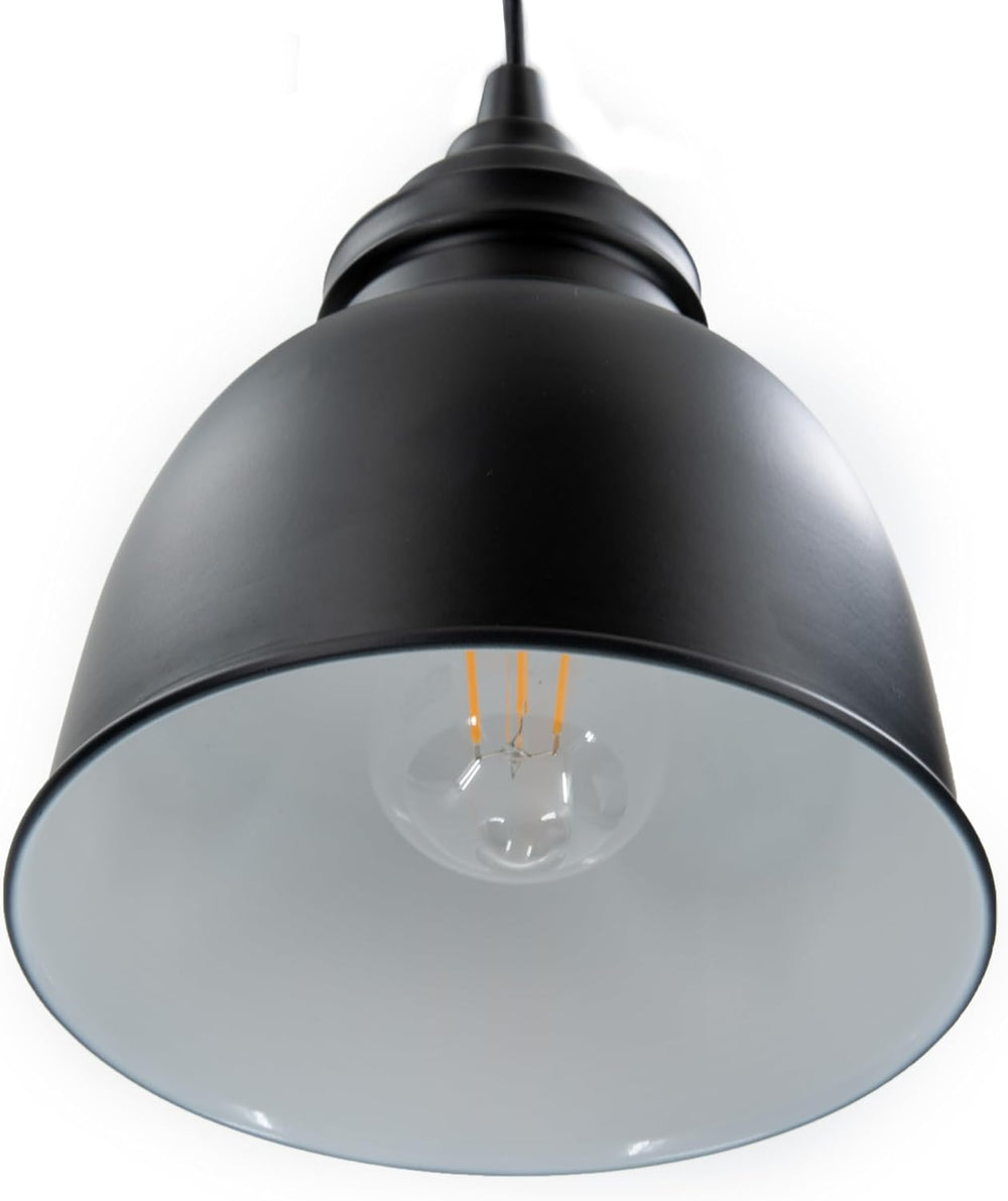 Worth Home Matte Black Pendant Recessed Can Conversion Kit Small Black Dome