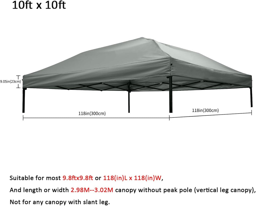 10x10 Canopy Replacement Top,300D Waterproof Pop Up Canopy Tent Cover for Str...