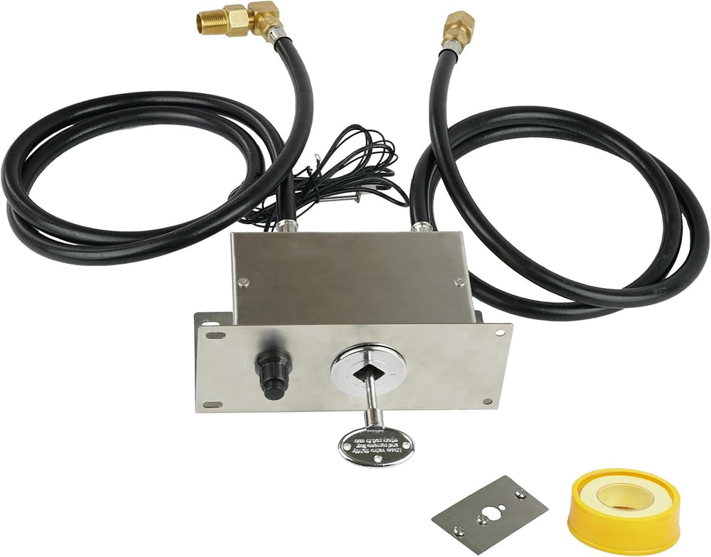 All-in-One Natural Gas Fire Pit Ignition System Kit, Outdoor DIY Fire Pit Acc...