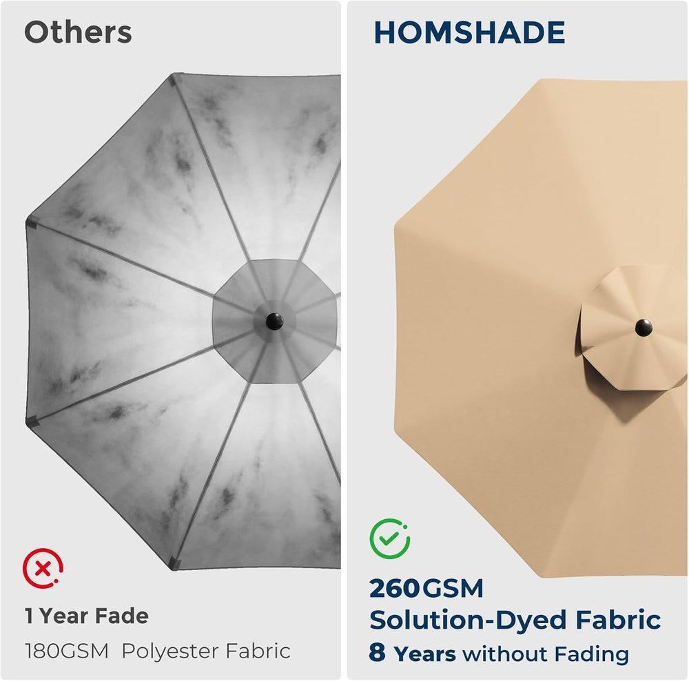 HOMSHADE 10ft Cantilever Patio Umbrella with Base Included, 30 MPH Wind-Resis...