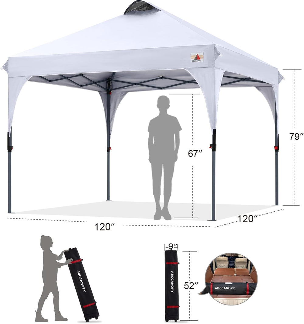 ABCCANOPY 10x10 Pop up Canopy Tent Instant Outdoor Shelter, White
