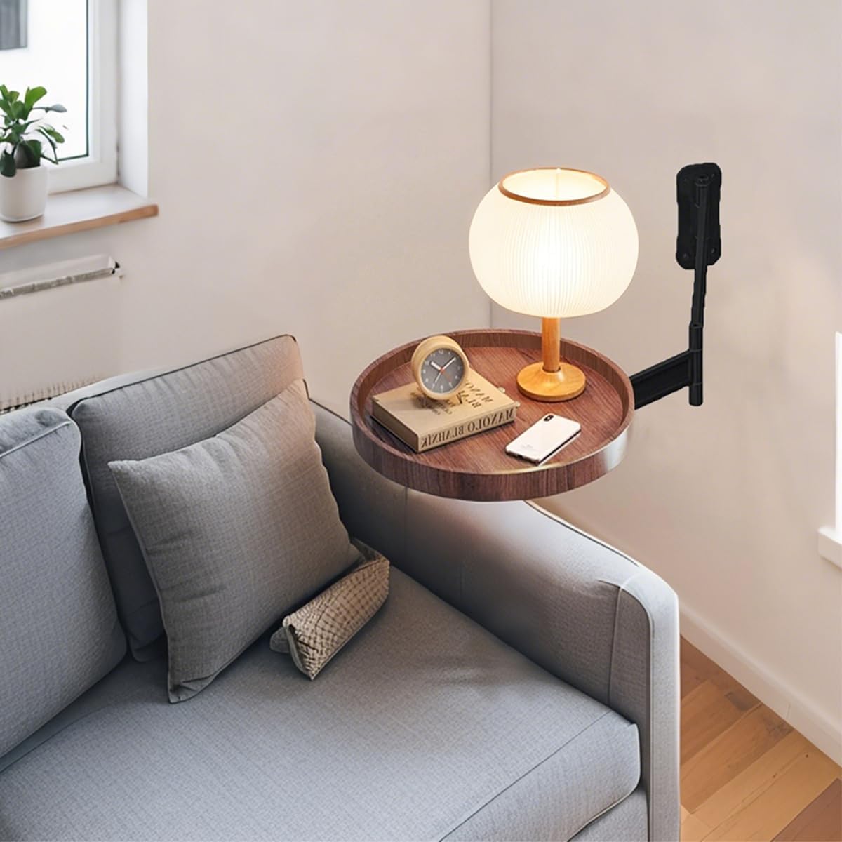 11.8-inch retractable wall-mounted folding table with adjustable angle, front angle view