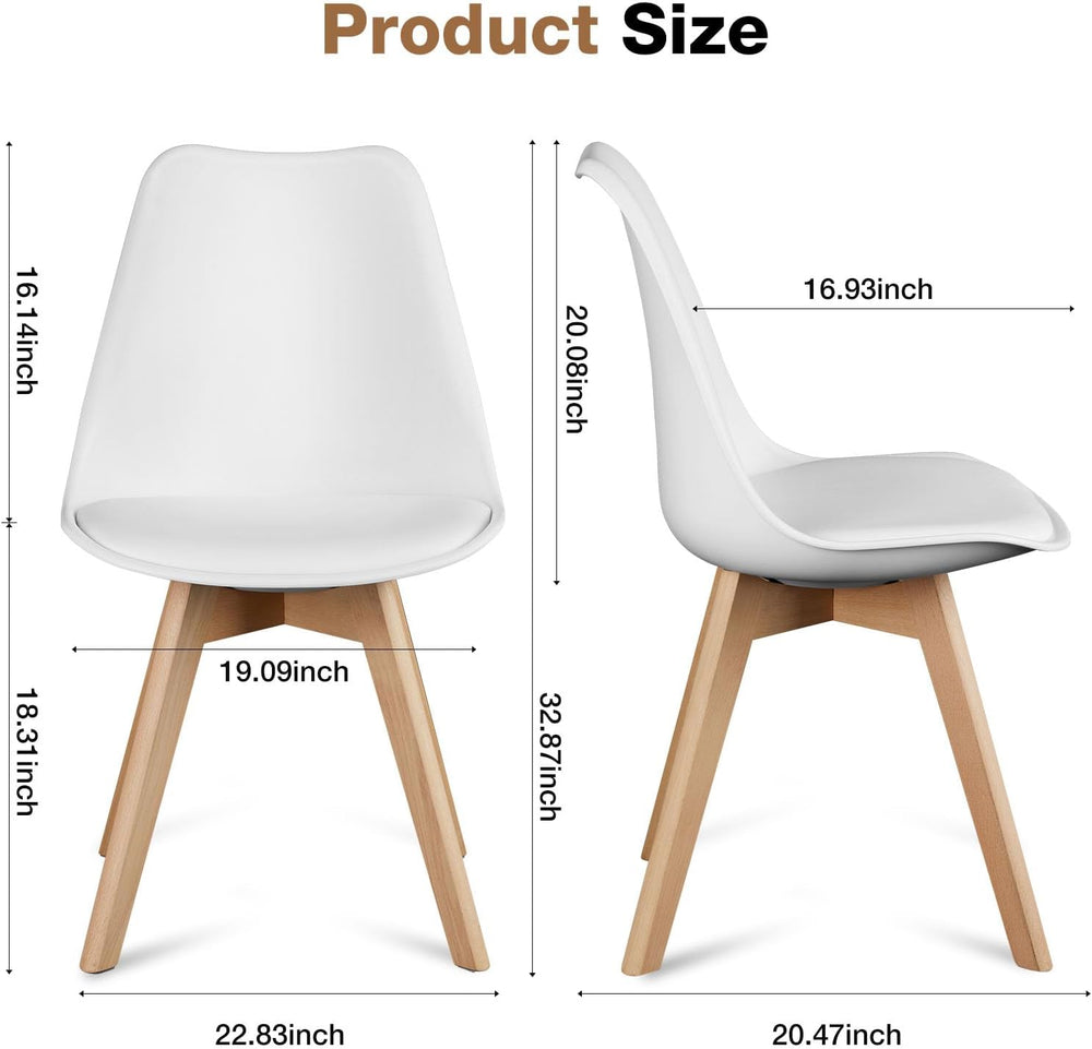 OLIXIS Modern Dining Chairs Set of 8, Plastic Kitchen Chairs with Wood Legs