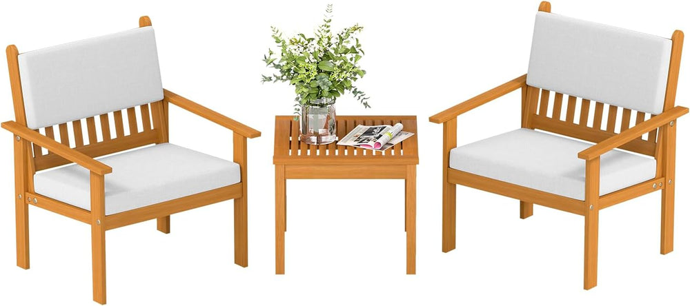 FDW 3-Piece Patio Furniture Set | Natural | Made of Acacia Wood