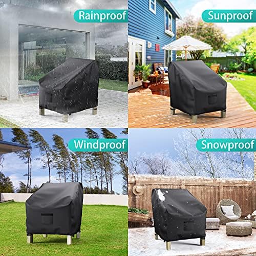 2 Pack Outdoor Patio Chair Covers Waterproof 38"Wx31"Dx29"H, B...