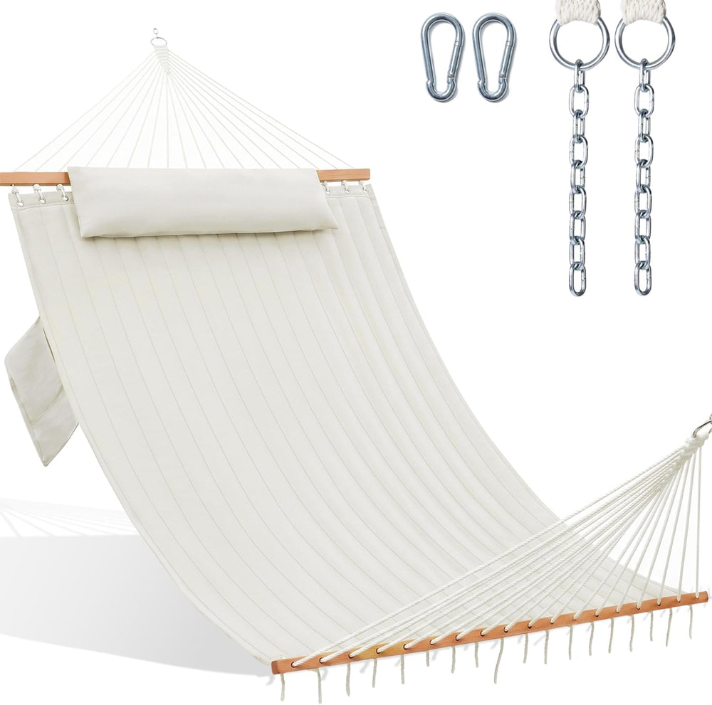 GAFETE 14FT 2 Person Family Hammock for Outside with Soft Pillow, Oversized