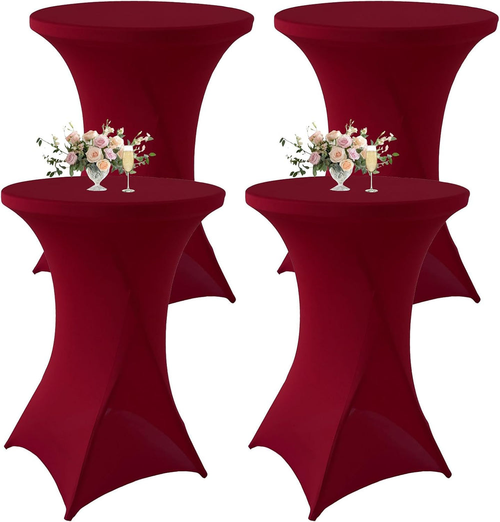 4Pack Burgundy Cocktail Table Covers 32x43Inch Cocktail Table Tablecloths