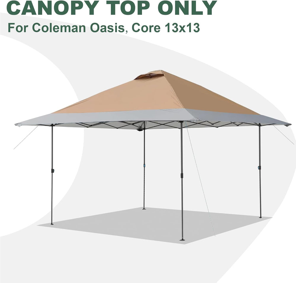Khaki Darkgray 13x13FT Replacement Canopy Cover with Air Vent