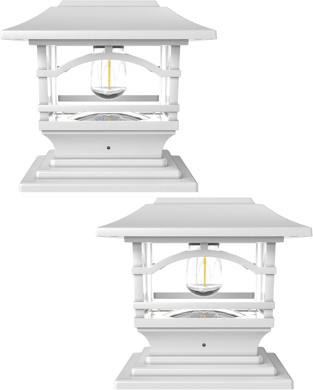 Davinci Lighting Edison Solar Outdoor Post Cap Lights - 4x4 5x5 6x6 - Bright ...
