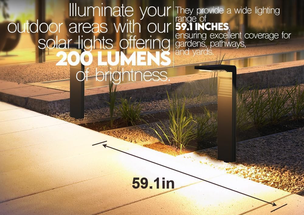 6 Pack Solar Pathway Lights, Dual Warm & Cool White Modes, Waterproof Out...
