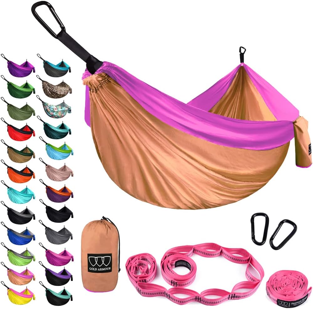 Gold Armour Camping Hammock - XL Double Hammock Portable Hammock Camping Acce...