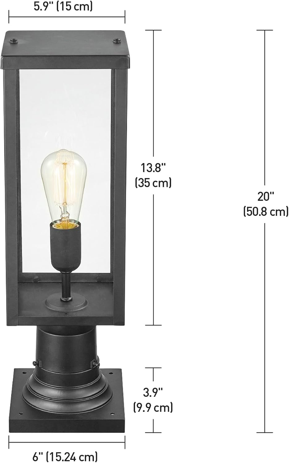 Globe Electric 44384 1-Light Outdoor Lamp Post Light Fixture with Base Adapto...